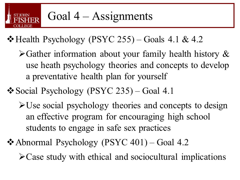 Health psychology assignments for students